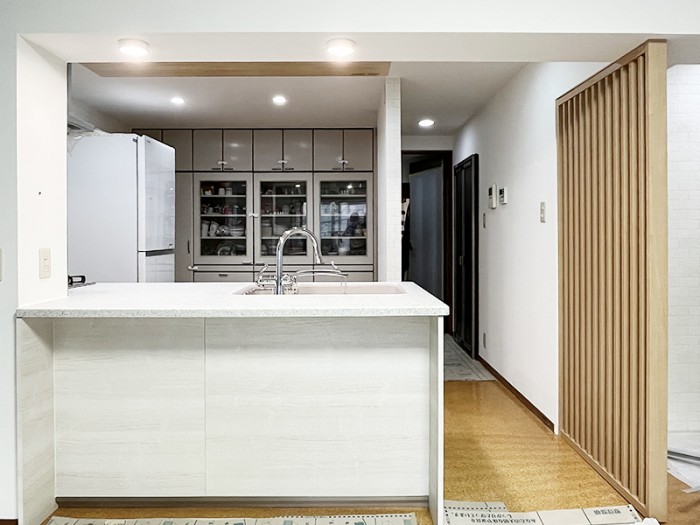 作るのも片付けも♪家族みんなのキッチンスペース　港区K様邸